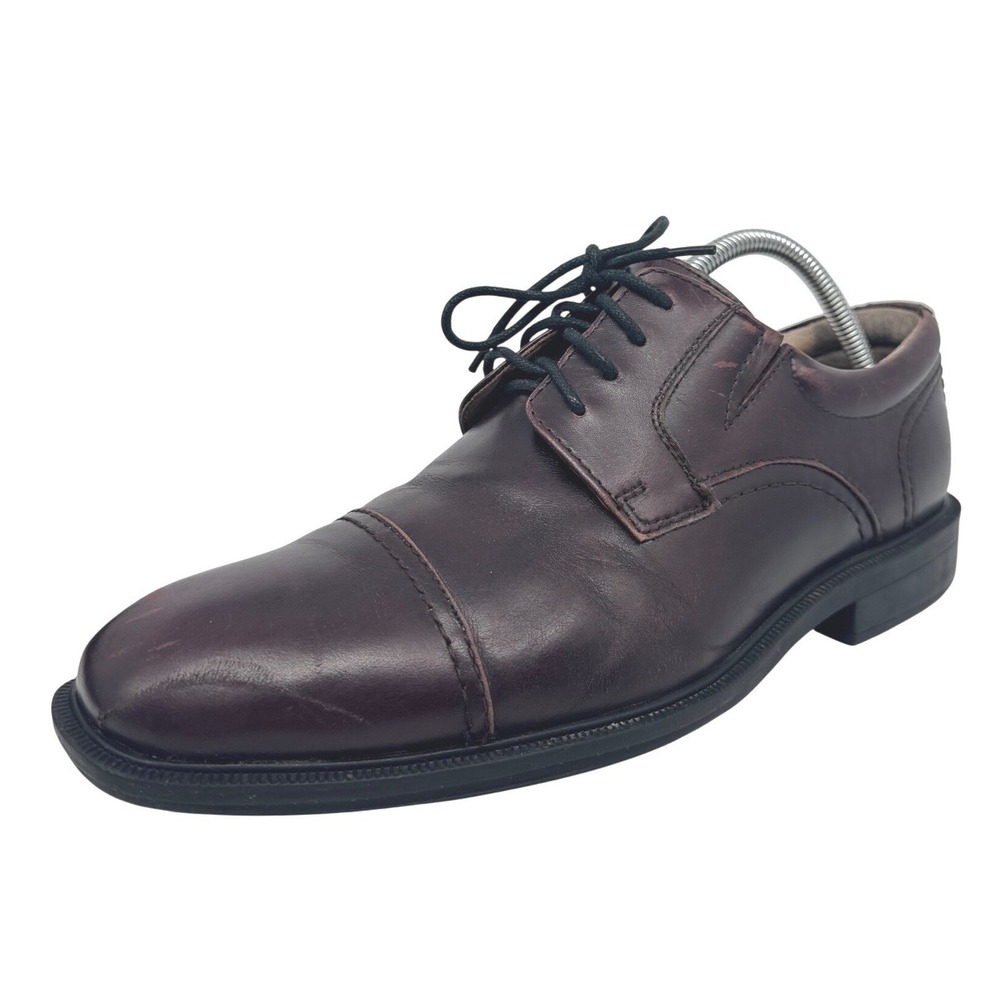 Florsheim Mens Cap Toe Oxford Dress Shoes Burgundy Leather Lace Up Size 9 3E